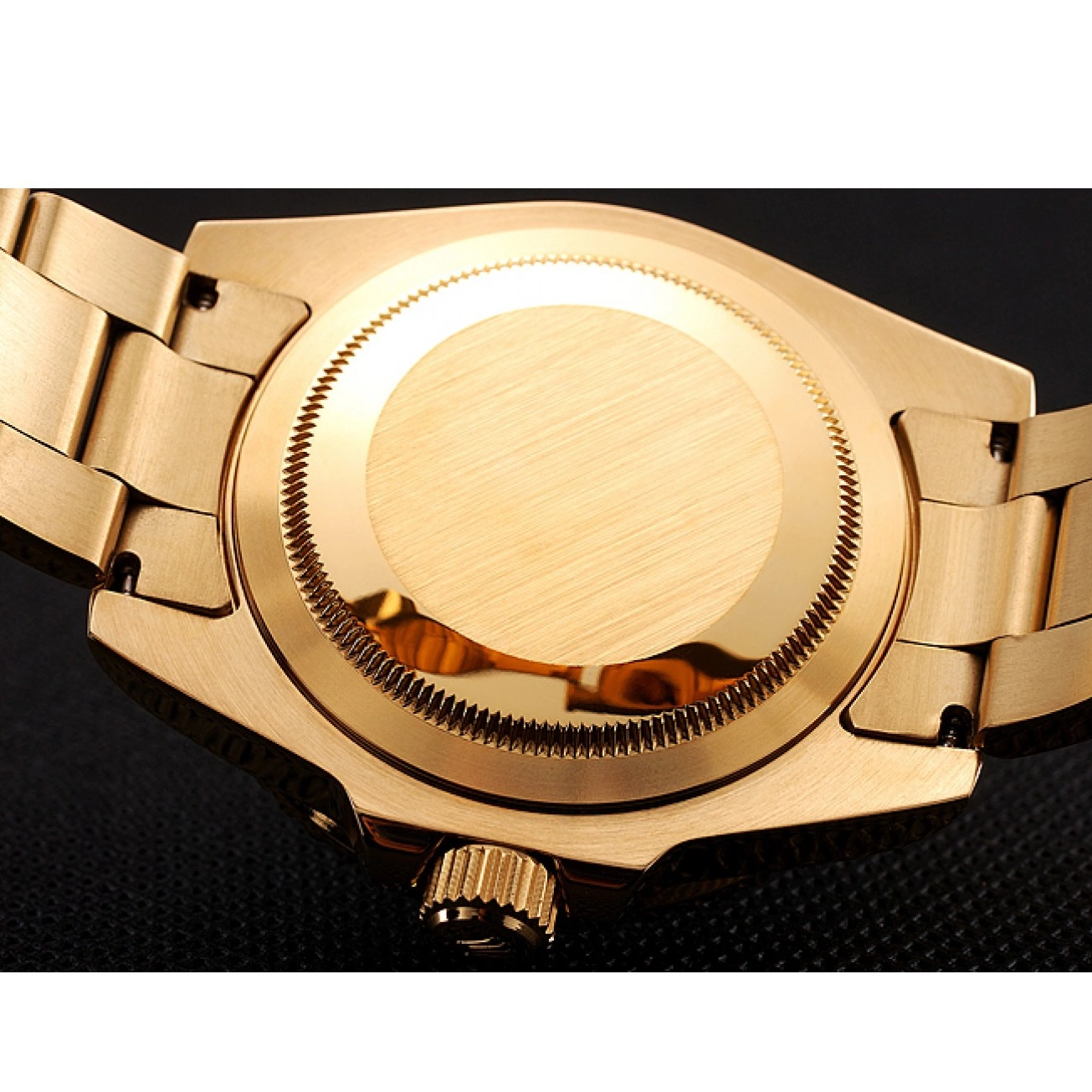 Aaa replica watch Bracelet Gold II Black Bezel Swiss 1453749 GMT Case Dial Rolex Gold And Master 0725
